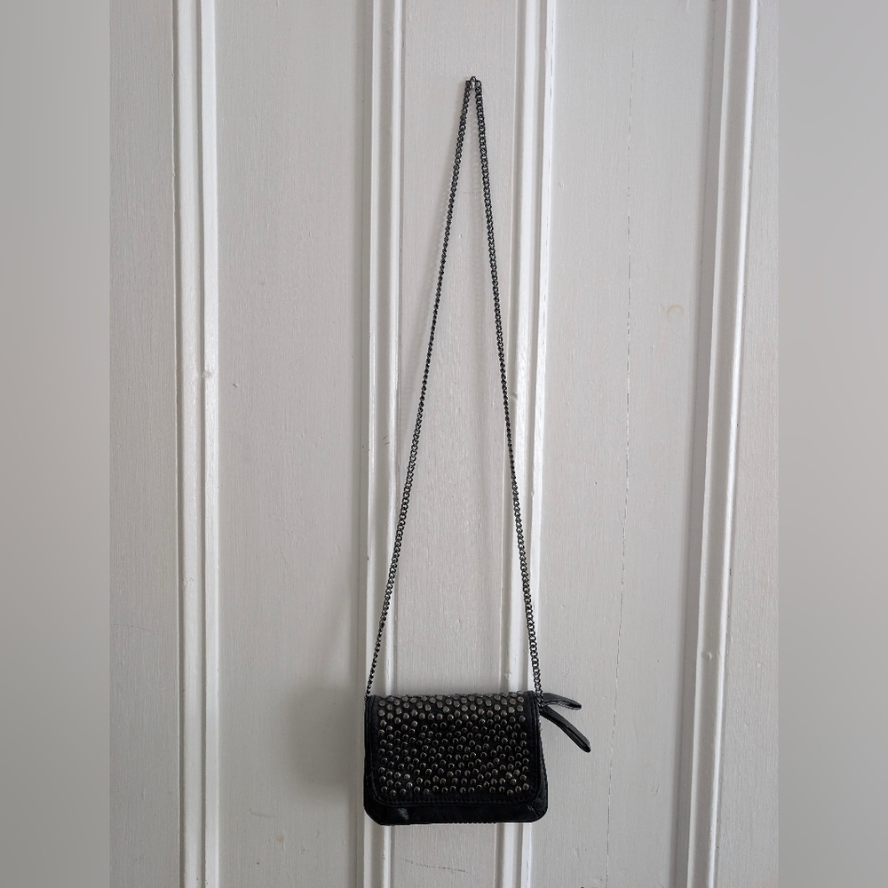 Studded Bag, 2 Zipped Compartments, Faux Leather